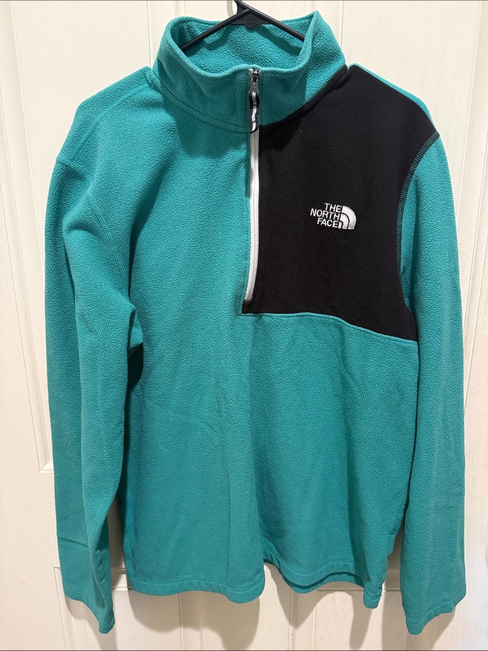 North Face Mens Sz Medium Lightweight Fleece‎ Quarter Zip Pullover Turquoise